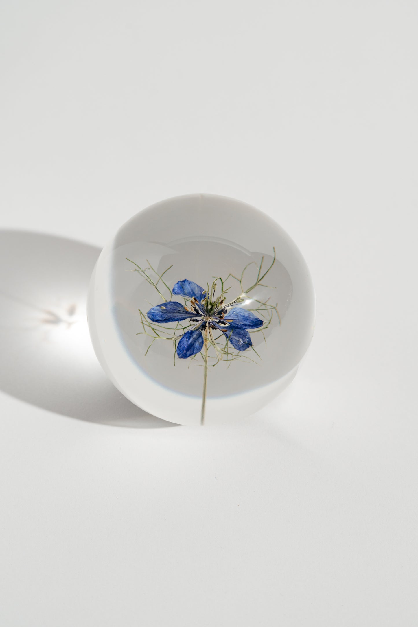 Blue Love in a Mist Resin Orb