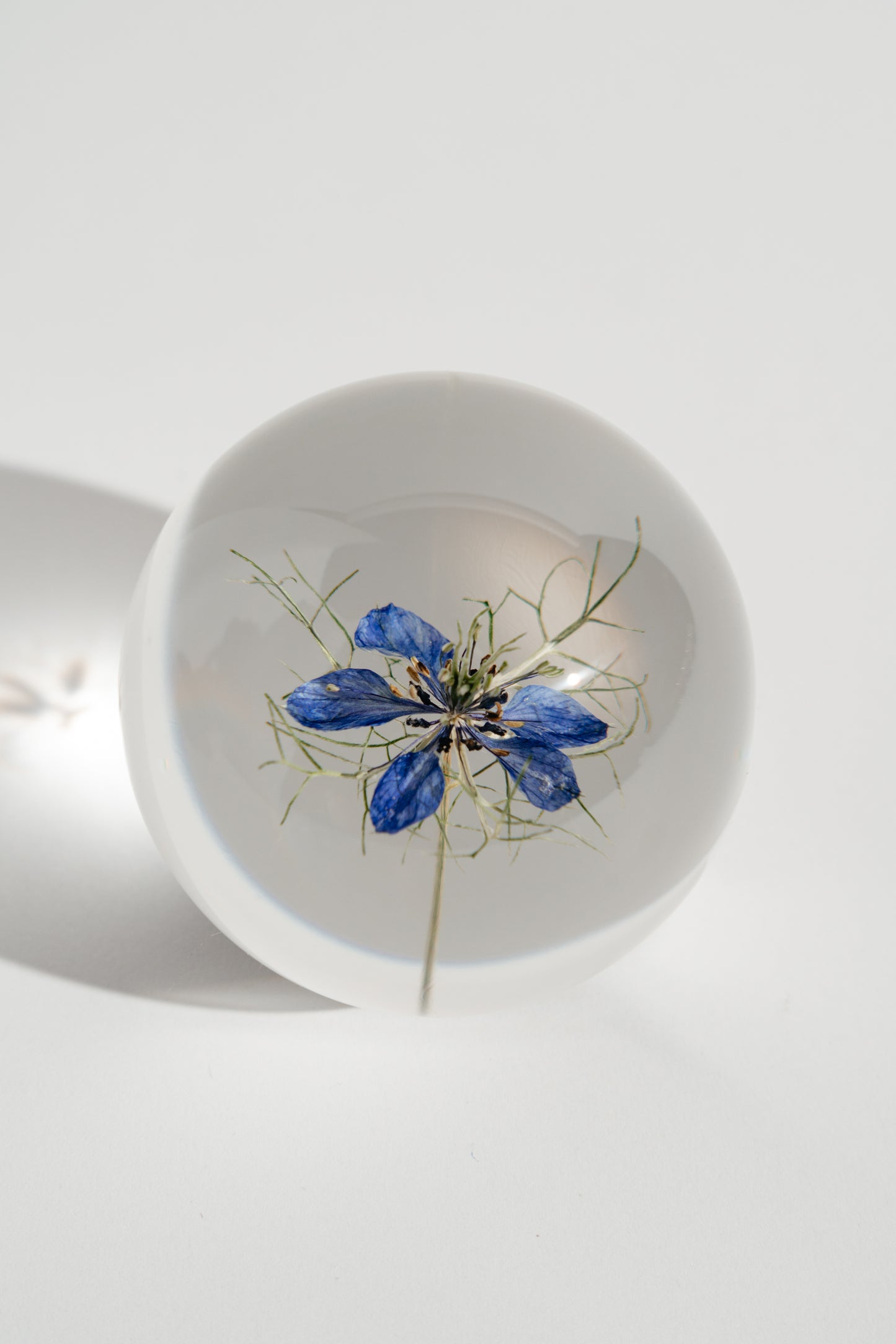 Blue Love in a Mist Resin Orb